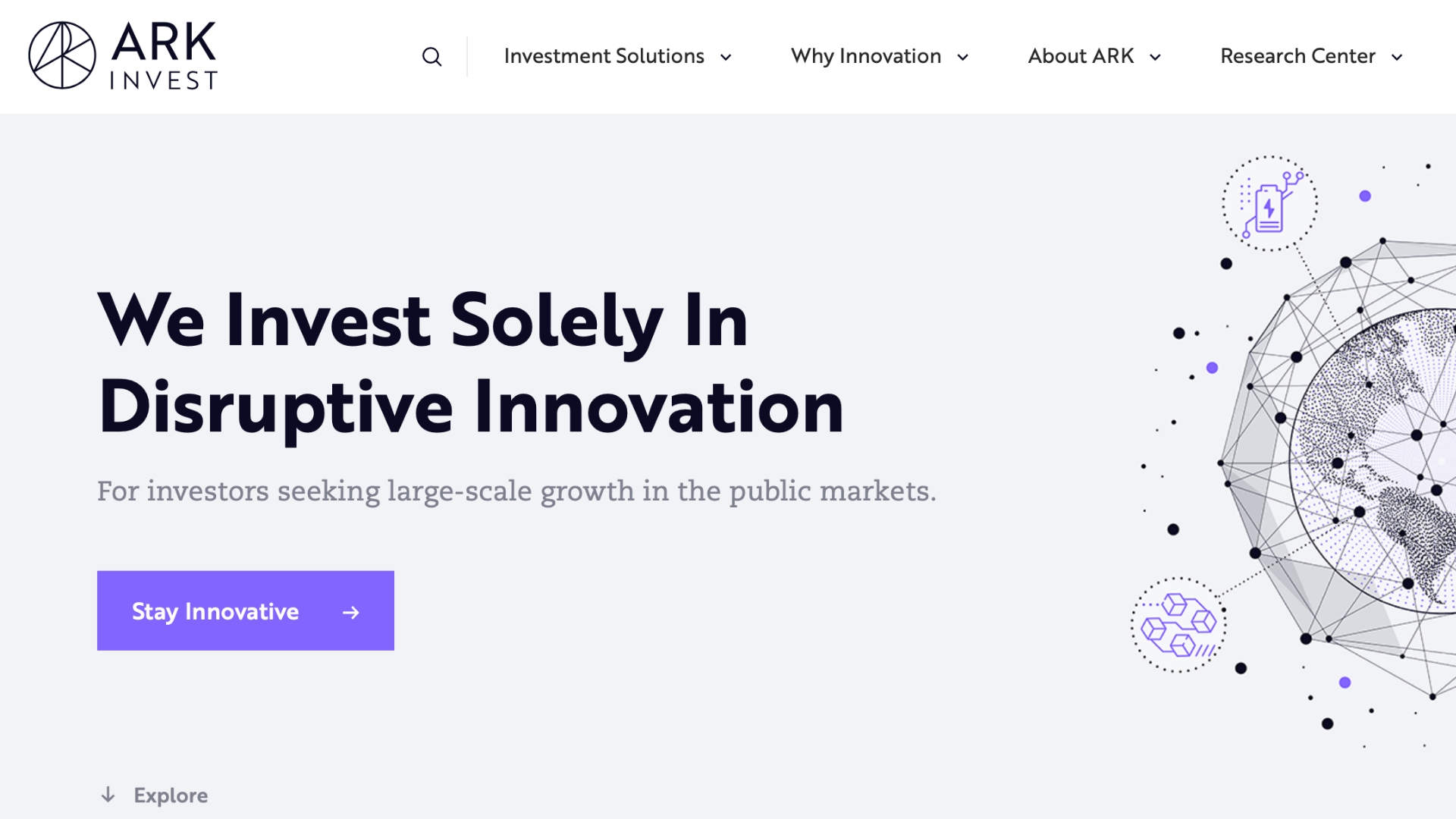 Ark Invest website after relaunch